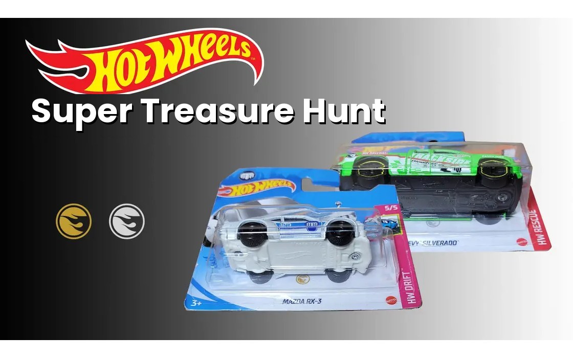 Hot Wheels Super Treasure Hunt cars with Spectraflame paint and the circle-flame logo