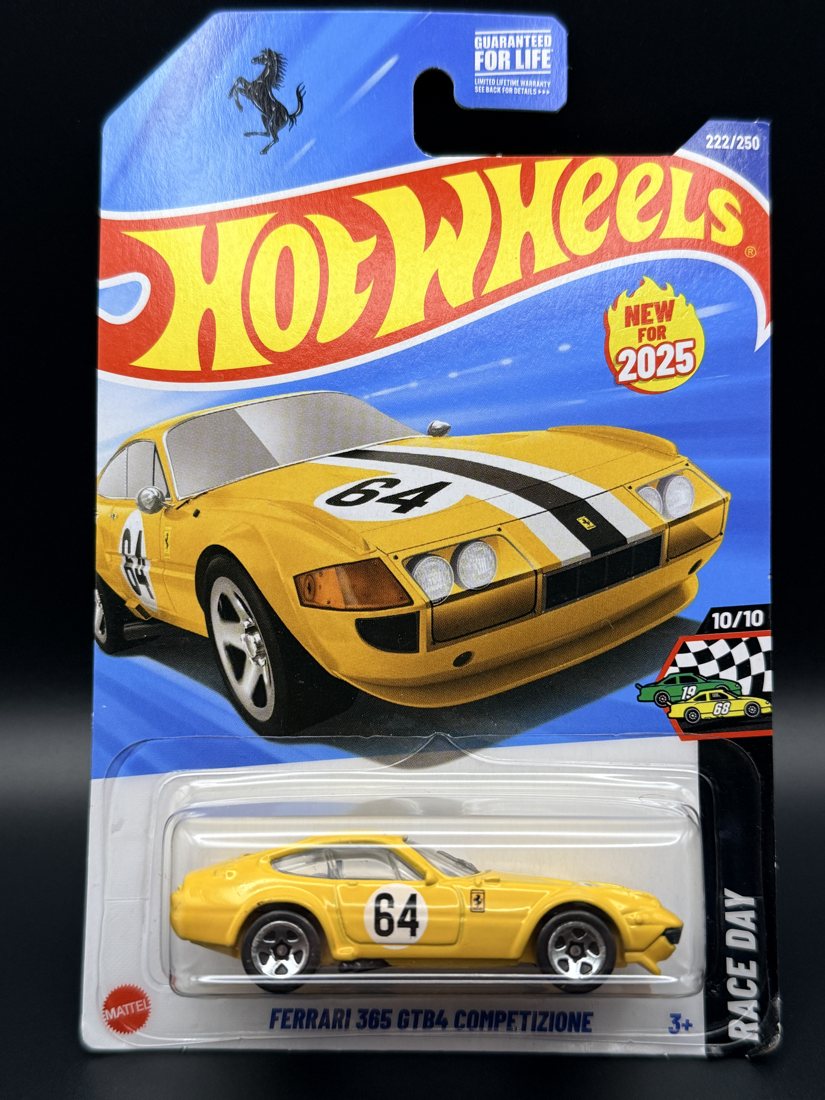 1971 Ferrari 365 GTB4 Competizione (Yellow) Hot Wheels 1:64 diecast