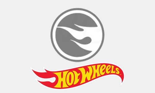 Hot Wheels silver circle-flame Treasure Hunt emblem with the Hot Wheels logo